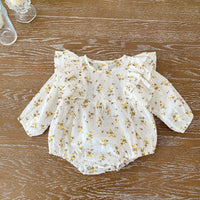Load image into Gallery viewer, Baby Girls Solid Color Flower Print Rompers Wholesale 220815249

