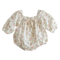 Load image into Gallery viewer, Baby Girls Solid Color Flower Print Rompers Wholesale 220815255
