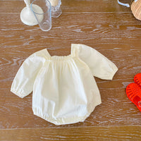 Load image into Gallery viewer, Baby Girls Solid Color Flower Print Rompers Wholesale 220815255
