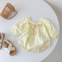 Load image into Gallery viewer, Baby Girls Solid Color Flower Print Rompers Wholesale 220815255
