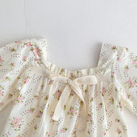 Load image into Gallery viewer, Baby Girls Solid Color Flower Print Rompers Wholesale 220815255
