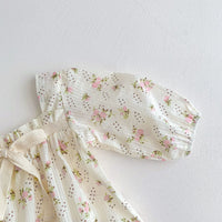 Load image into Gallery viewer, Baby Girls Solid Color Flower Print Rompers Wholesale 220815255
