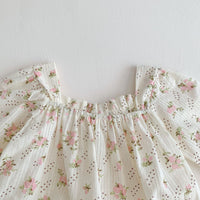 Load image into Gallery viewer, Baby Girls Solid Color Flower Print Rompers Wholesale 220815255
