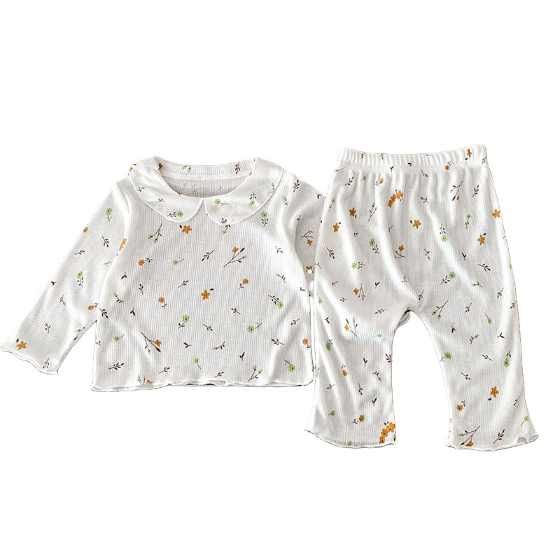 2 Pieces Set Baby Girls Flower Print Tops And Pants Wholesale 220815258