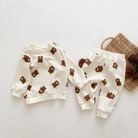 Load image into Gallery viewer, 2 Pieces Set Baby Kid Unisex Cartoon Print Tops And Pants Wholesale 220815275
