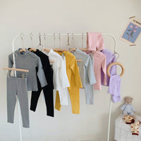 Load image into Gallery viewer, 2 Pieces Set Baby Kid Unisex Solid Color Tops And Pants Wholesale 22081532

