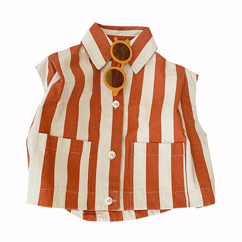 Baby Kid Unisex Striped Vests Waistcoats Wholesale 220815328
