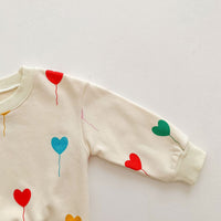 Load image into Gallery viewer, 2 Pieces Set Baby Kid Unisex Valentine&#39;s Day Love heart Print Tops And Pants Wholesale 220815340
