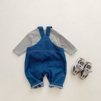 Load image into Gallery viewer, Baby Kid Unisex Striped Animals Tops Jumpsuits Wholesale 220815344
