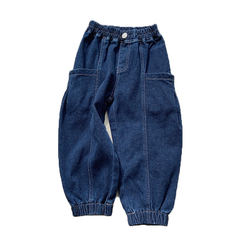 Kid Unisex Solid Color Pants Jeans Wholesale 220815442