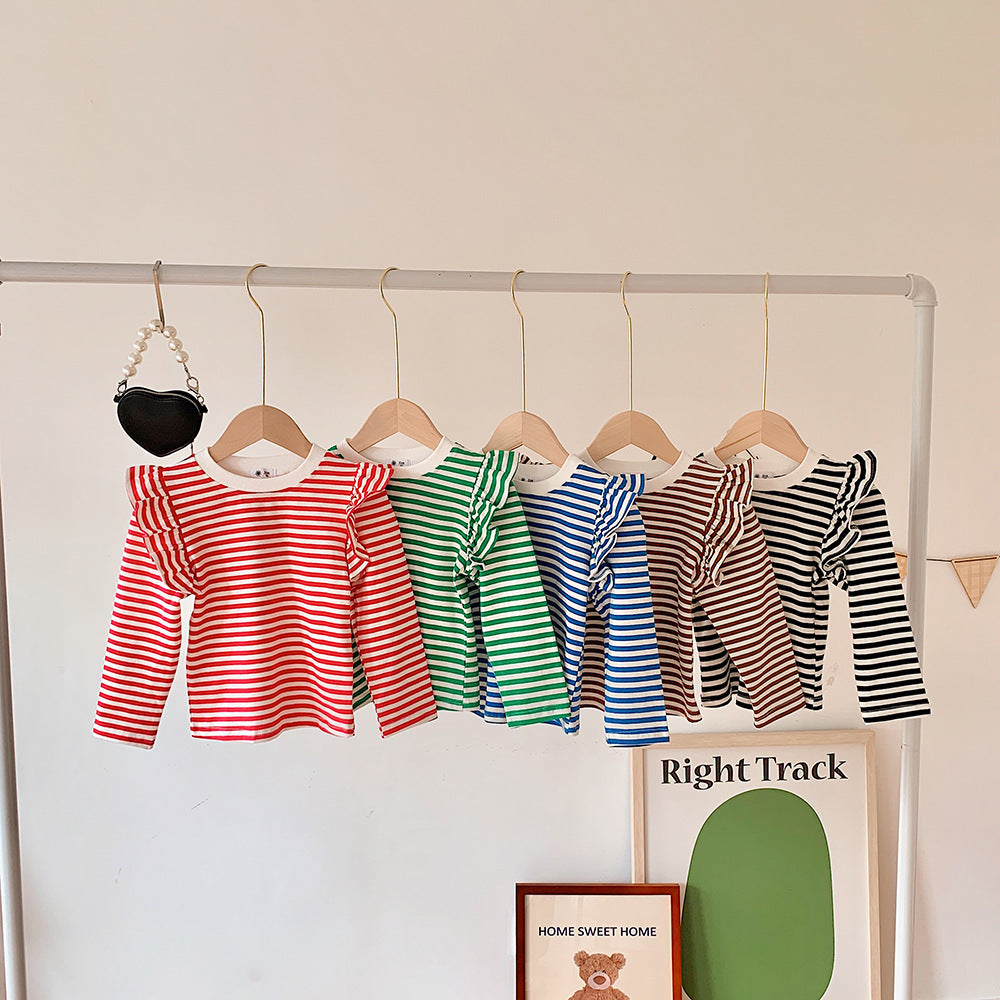 Baby Kid Girls Striped Tops Wholesale 220815472