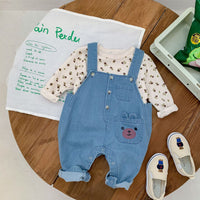 Load image into Gallery viewer, Baby Kid Girls Flower Tops And Cartoon Print Jumpsuits Wholesale 220815500
