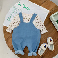 Load image into Gallery viewer, Baby Kid Girls Flower Tops And Cartoon Print Jumpsuits Wholesale 220815500
