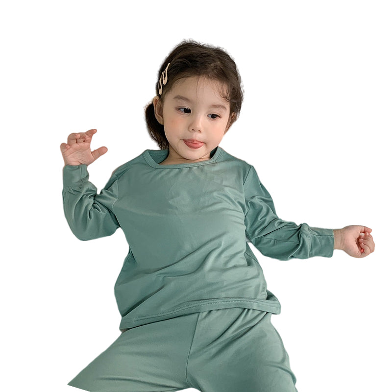 2 Pieces Set Baby Kid Unisex Solid Color Tops And Pants Wholesale 220815502