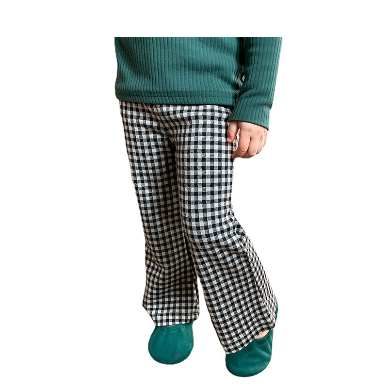 Baby Kid Girls Leopard print Checked Pants Wholesale 220815520