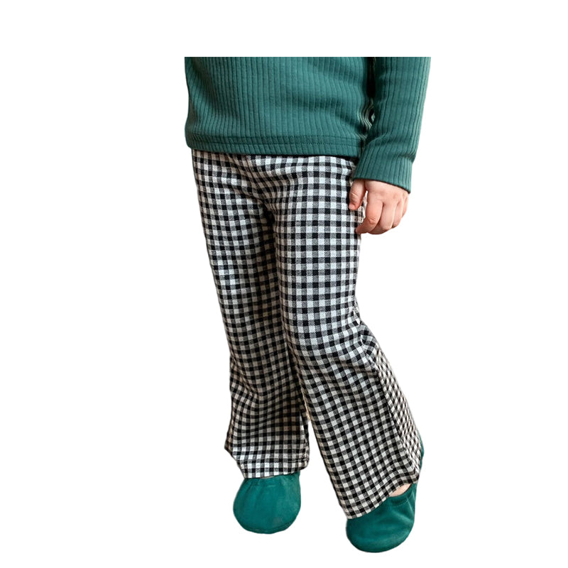 Baby Kid Girls Leopard print Checked Pants Wholesale 220815572