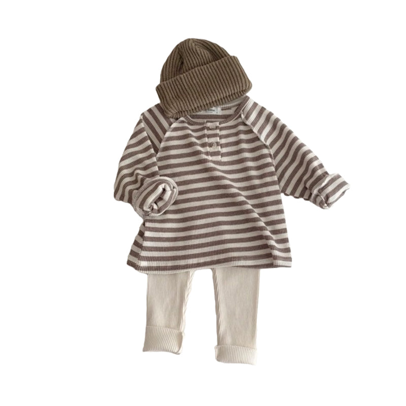Baby Unisex Solid Color Striped Tops Wholesale 22081572