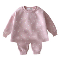 Load image into Gallery viewer, 2 Pieces Set Baby Kid Unisex Love heart Hoodies Swearshirts And Pants Wholesale 22081594
