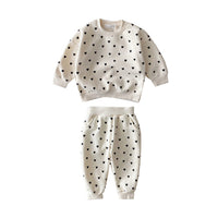 Load image into Gallery viewer, 2 Pieces Set Baby Kid Unisex Love heart Hoodies Swearshirts And Pants Wholesale 22081594
