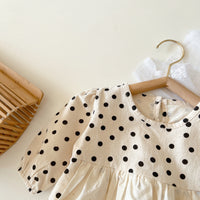 Load image into Gallery viewer, Baby Girls Color-blocking Polka dots Rompers Wholesale 22081596
