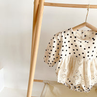 Load image into Gallery viewer, Baby Girls Color-blocking Polka dots Rompers Wholesale 22081596
