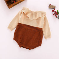 Load image into Gallery viewer, Baby Girls Color-blocking Crochet Rompers Wholesale 22081702

