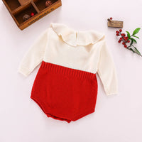 Load image into Gallery viewer, Baby Girls Color-blocking Crochet Rompers Wholesale 22081702
