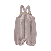 Load image into Gallery viewer, Baby Unisex Solid Color Crochet Rompers Wholesale 22081704
