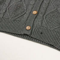 Load image into Gallery viewer, 2 Pieces Set Baby Unisex Solid Color Crochet Cardigan And Shorts Wholesale 22081708
