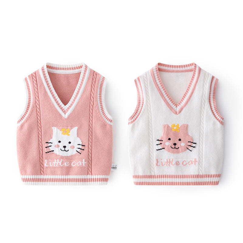 Baby Kid Girls Cartoon Vests Waistcoats Wholesale 220817145