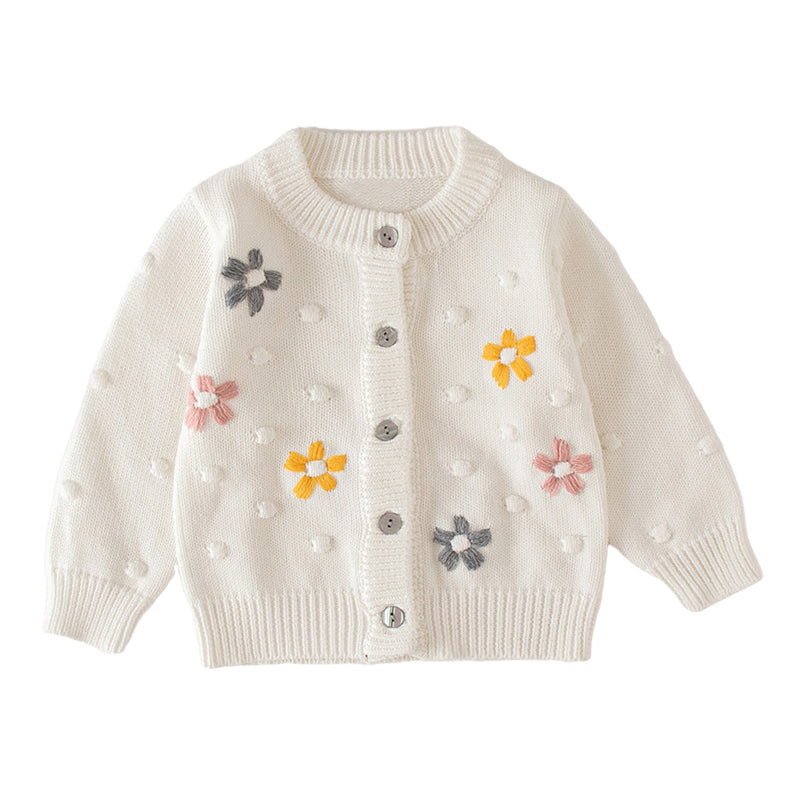 Baby Kid Girls Embroidered Cardigan Knitwear Wholesale 220817158
