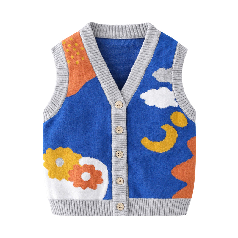 Baby Kid Unisex Cartoon Crochet Vests Waistcoats Knitwear Wholesale 220817162