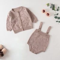 Load image into Gallery viewer, Baby Girls Solid Color Cardigan Knitwear And Rompers Wholesale 220817168
