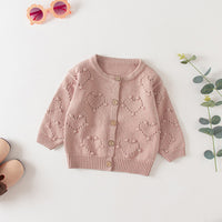 Load image into Gallery viewer, Baby Girls Solid Color Cardigan Knitwear And Rompers Wholesale 220817168
