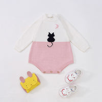 Load image into Gallery viewer, Baby Girls Color-blocking Crochet Rompers Wholesale 22081717
