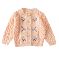 Load image into Gallery viewer, Baby Girls Embroidered Cardigan Knitwear Wholesale 220817171
