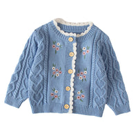 Load image into Gallery viewer, Baby Girls Embroidered Cardigan Knitwear Wholesale 220817171
