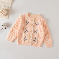 Load image into Gallery viewer, Baby Girls Embroidered Cardigan Knitwear Wholesale 220817171
