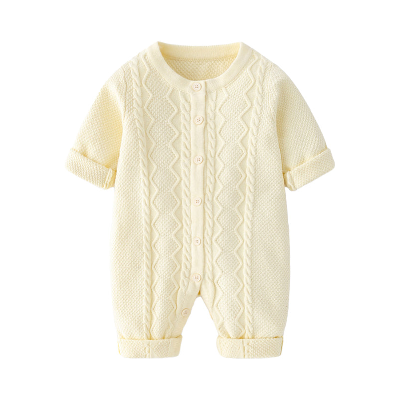 Baby Unisex Solid Color Knitwear Jumpsuits Wholesale 220817172