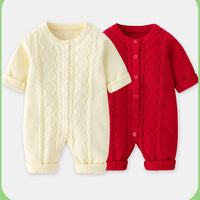 Load image into Gallery viewer, Baby Unisex Solid Color Knitwear Jumpsuits Wholesale 220817172
