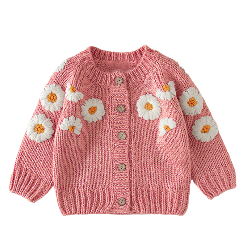 Baby Girls Flower Embroidered Cardigan Wholesale 220817176