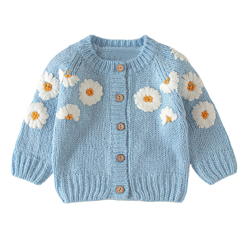 Baby Girls Flower Embroidered Cardigan Wholesale 220817176