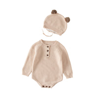 Load image into Gallery viewer, Baby Unisex Solid Color Crochet Rompers Wholesale 220817182
