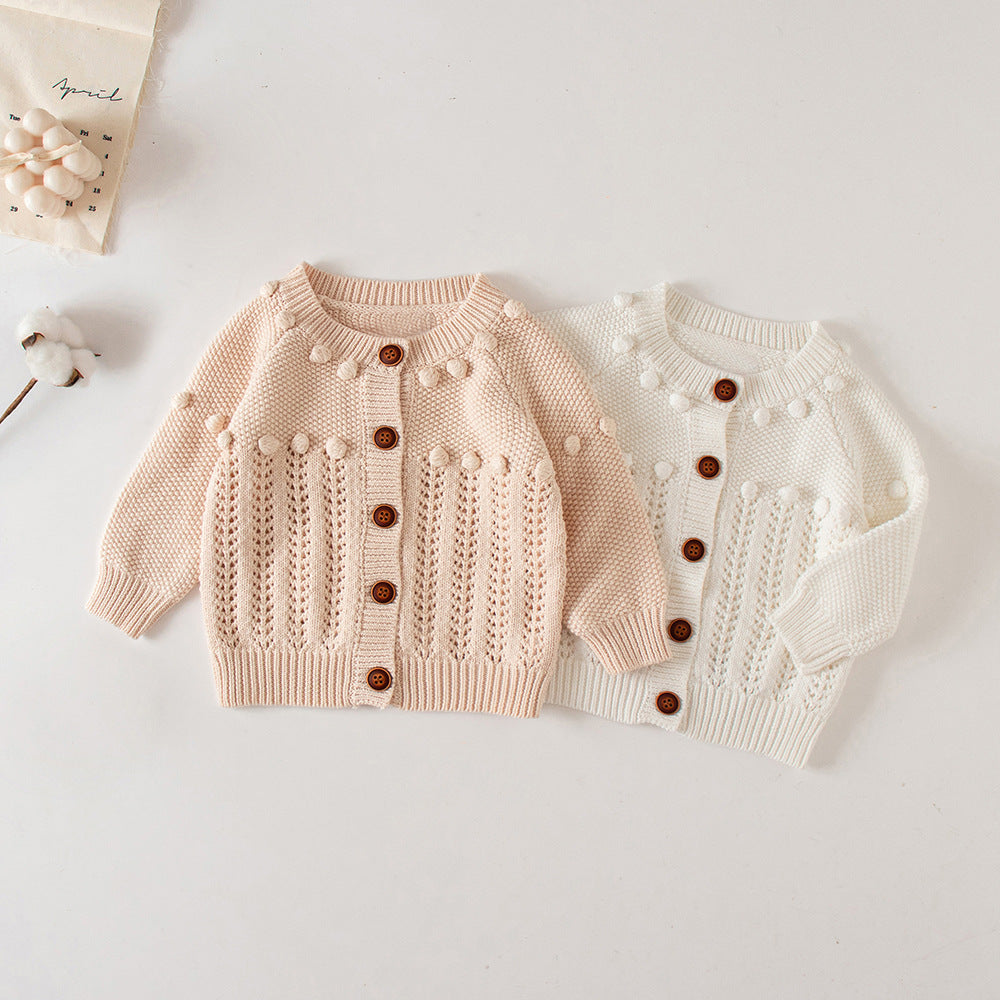 Baby Girls Solid Color Cardigan Wholesale 220817183