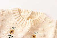Load image into Gallery viewer, Baby Girls Flower Embroidered Knitwear Rompers Wholesale 220817186
