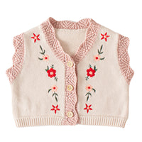 Load image into Gallery viewer, Baby Girls Flower Embroidered Vests Waistcoats Cardigan Wholesale 220817189

