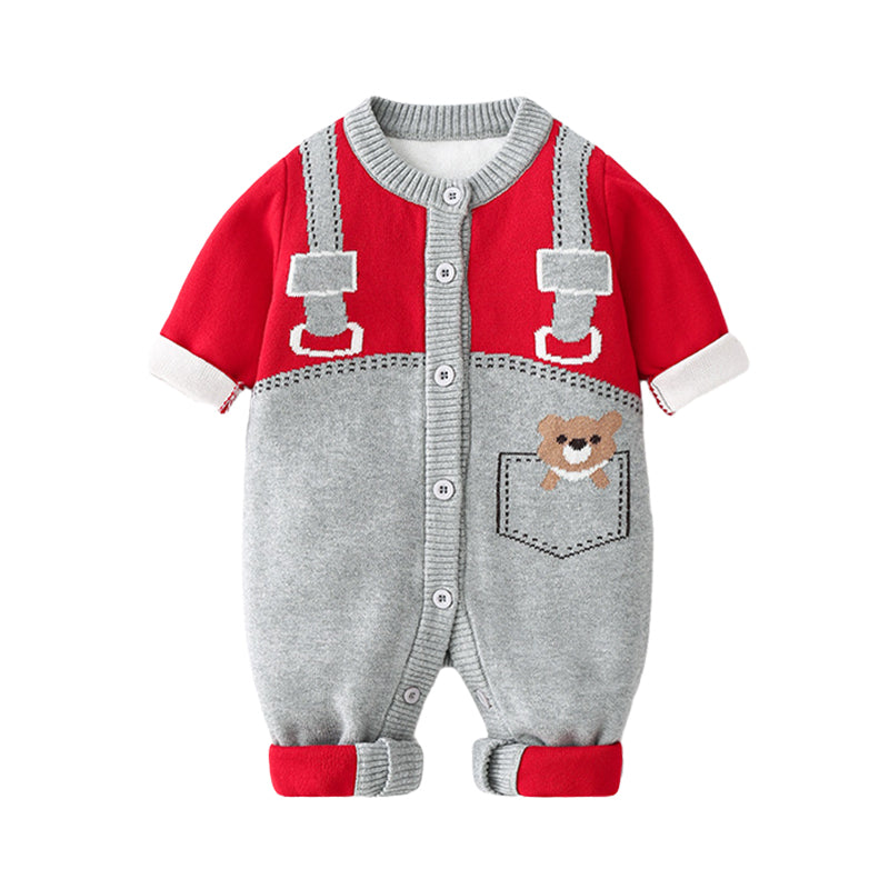 Baby Unisex Color-blocking Crochet Jumpsuits Wholesale 220817191