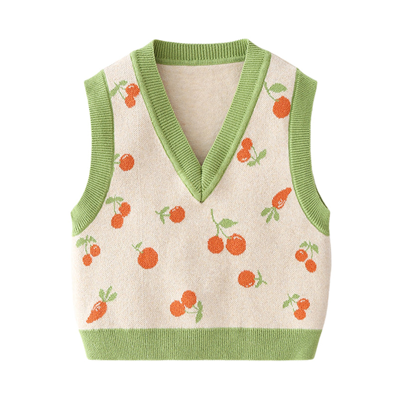 Baby Kid Girls Fruit Crochet Vests Waistcoats Knitwear Wholesale 220817201