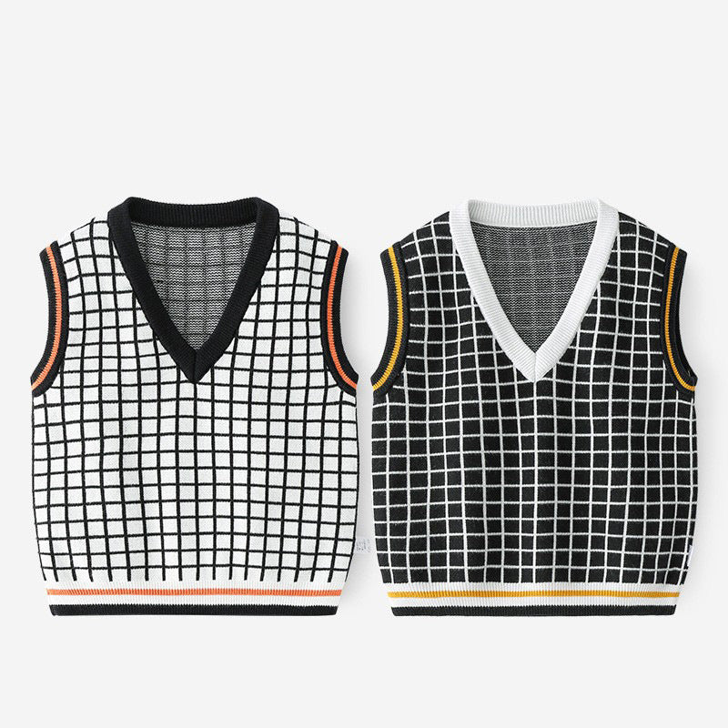 Baby Kid Boys Checked Vests Waistcoats Wholesale 220817209