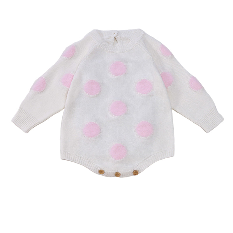 Baby Girls Polka dots Crochet Rompers Wholesale 22081722
